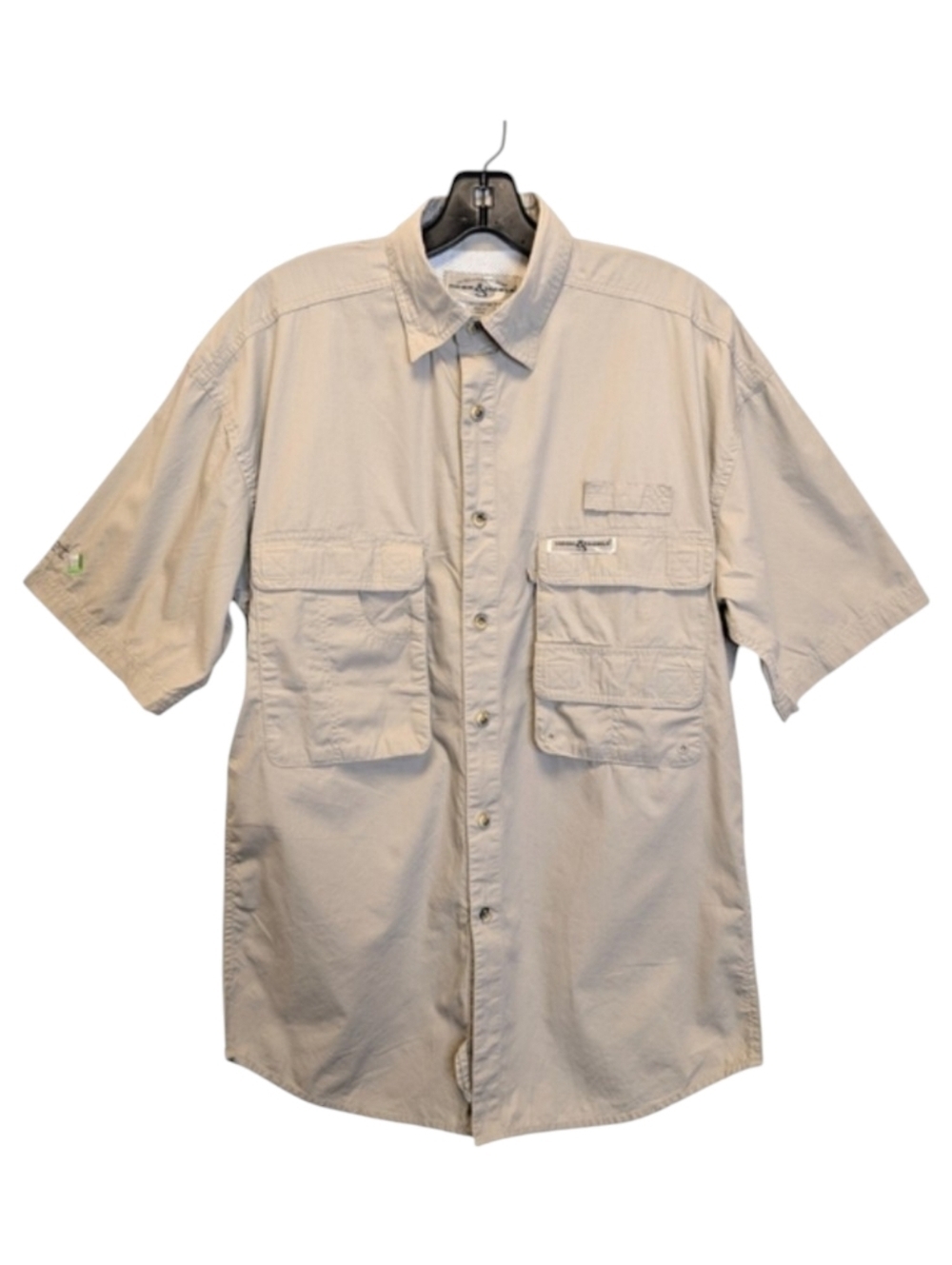 Hook & Tackle Utility Fishing Shirt Khaki Short Sleeve Shirt Vented Outdoors